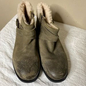 UGG Benson Leather and Shearling Ankle Boots